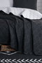 L'essentiel linge de maison Juego de Colcha Doble Negro y Gris